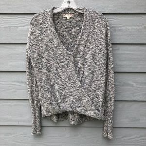 Pink Rose Wrap Front Sweater Size Large